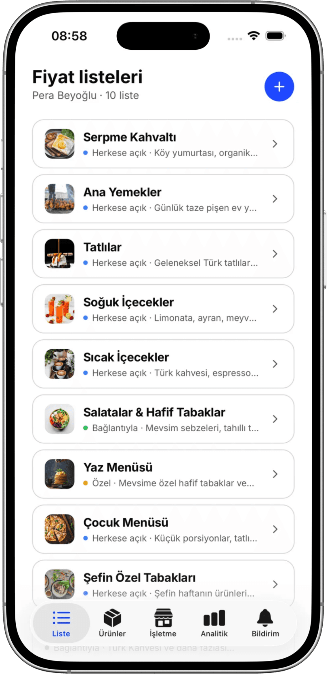 Dakikalar içinde fiyat listesi oluştur